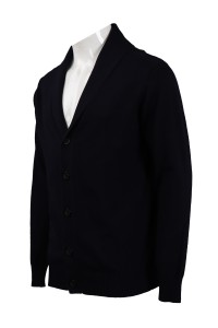 CAR036 custom-made black open chest V-neck jacket 2/32s100 cotton 420G cold coat garment factory